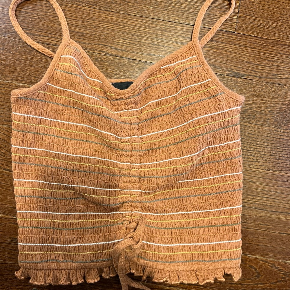 Orange Ruched Tank
